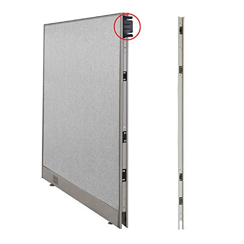 GOF 3 Person Workstation Cubicle (6'D x 18'W x 4'H) / Office Partition, Room Divider (48" H Cubicle with Desk, Mahogany)