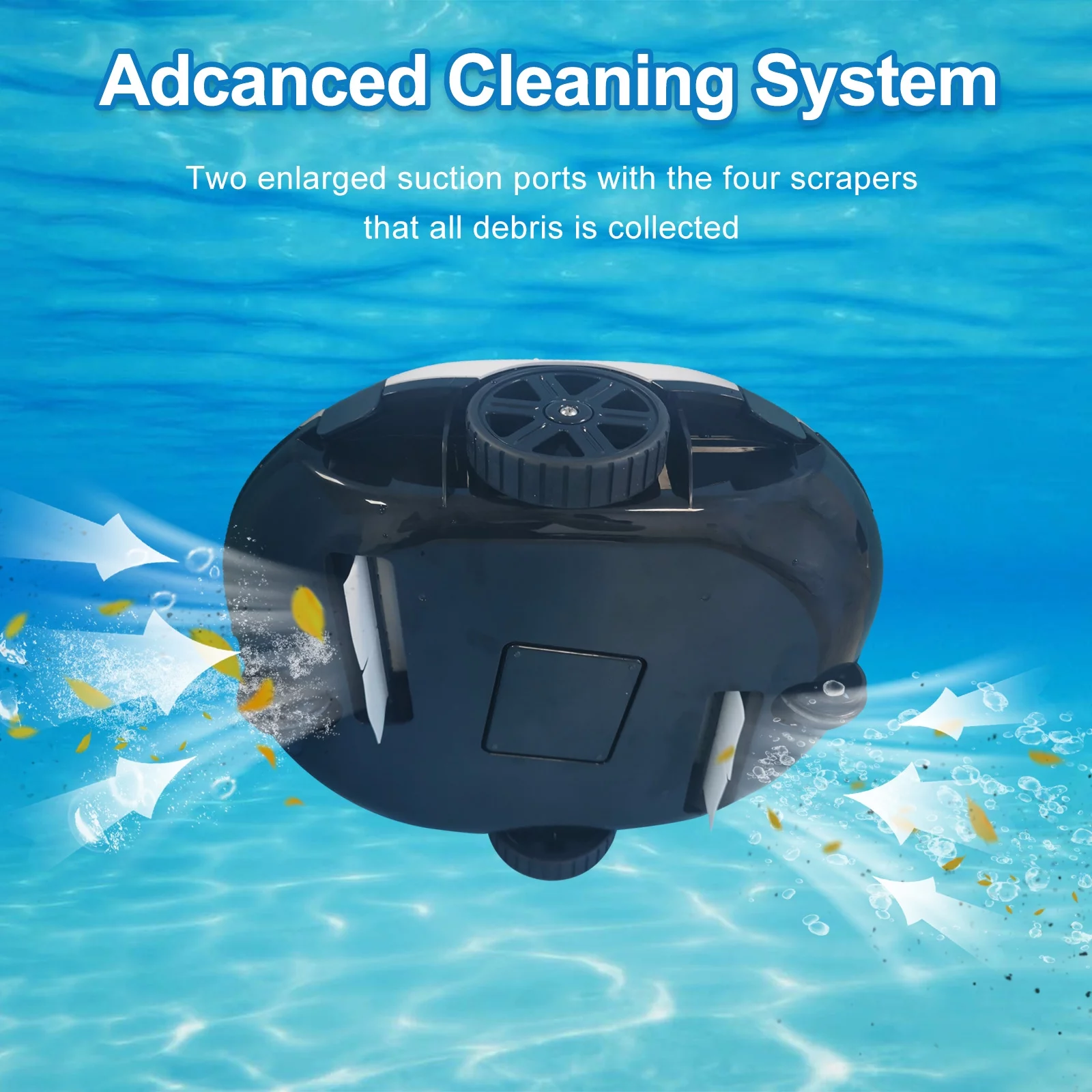 Arealer Full Automatic Robotic Pool Cleaner Self-Parking Cordless Pool Vacuum Cleaner Robot