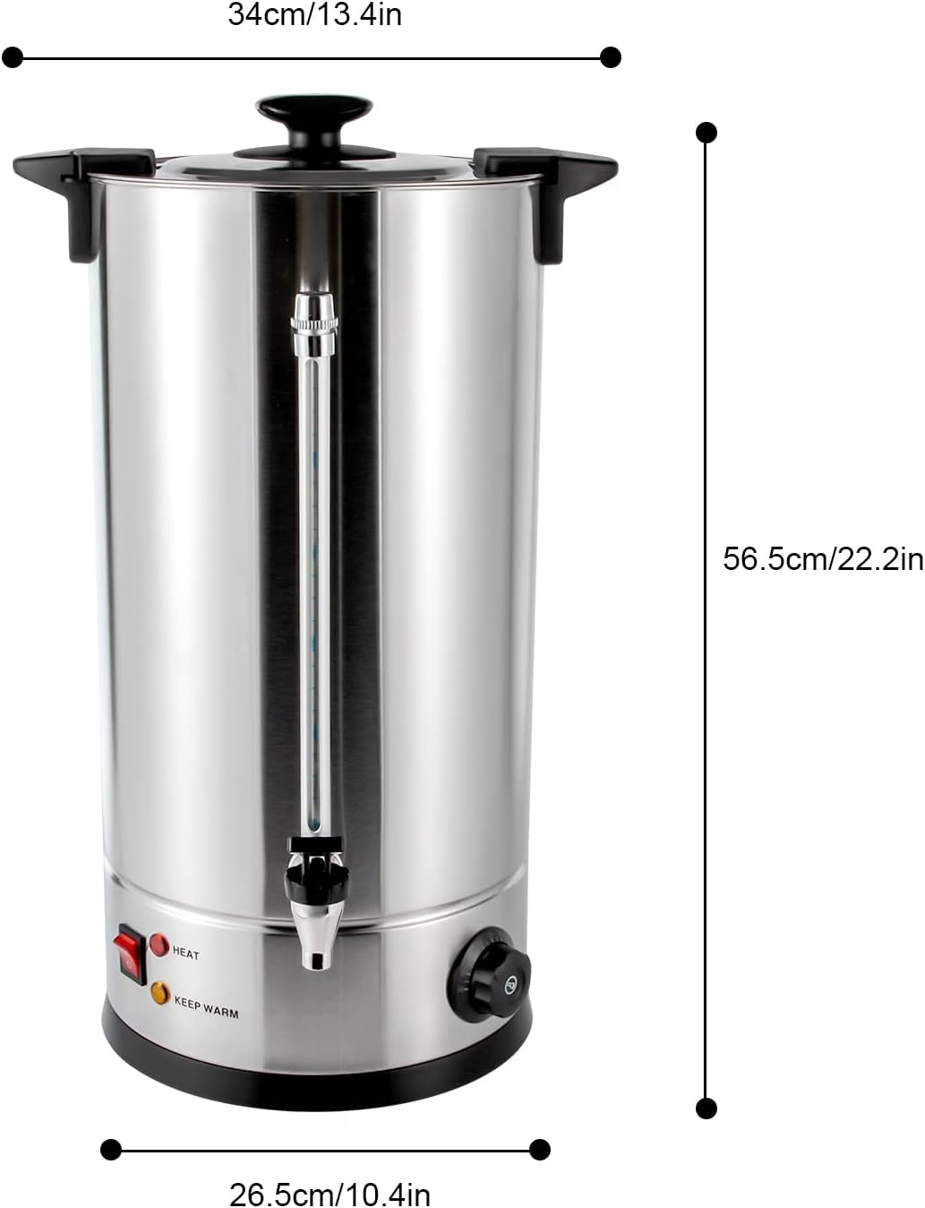 Hot Water Dispenser, 25L/6.6 gal Commercial Stainless Steel Electric Hot Water Boiler With Double-layer Barrel Wall