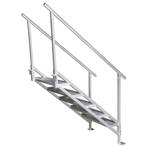 Extreme Max 3005.4333 Jumbo-Tread Universal Mount Dock Stairs with Railing - 5-Step