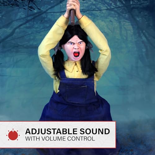 Haunted Hill Farm 5.9 ft. Animatronic Lurching Woman by Tekky, Halloween Animatronic, Scary Indoor House Prop & Decoration
