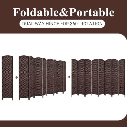 Room Divider, Room Dividers and Folding Privacy Screens, 16in Privacy Screen, 6 Panel Temporary Wall Partitions, 6ft Space Separation Panel Screen