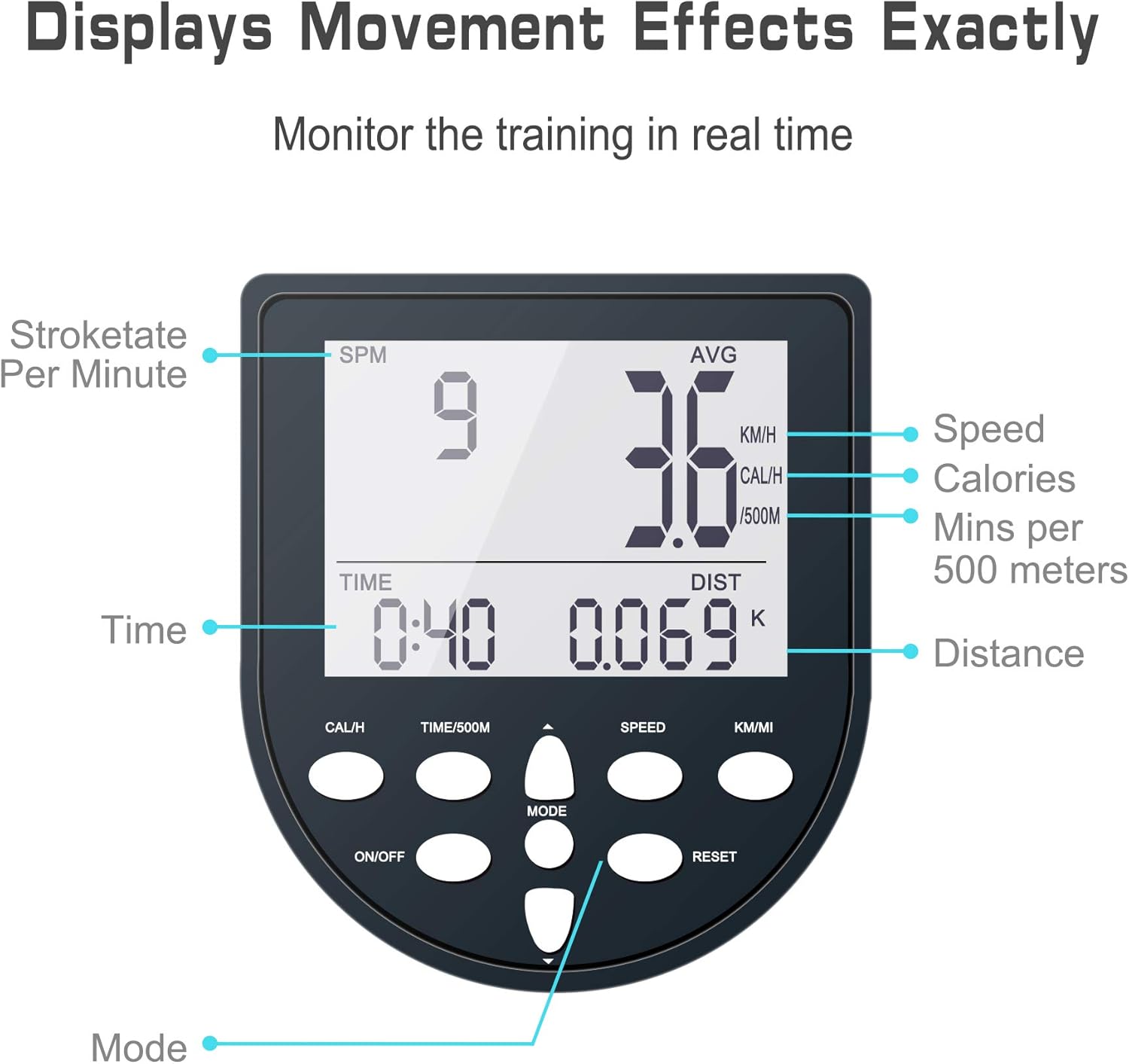 HOTSYSTEM Water Rowing Machine for Home Use, Water Adjustable Resistance Wood Rower with LED Moniter for Whole Body Exercise Indoor Cardio Training