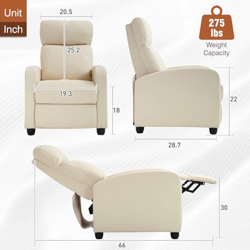 BestMassage | Recliner Chair | with 2 Point Massage Function | Black | with Lumbar Support, Adjustable Push Back, Wide Armrests