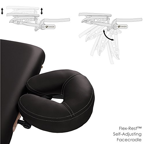 EARTHLITE Portable Massage Table Package AVALON – Reiki Endplate, Premium Flex-Rest Face Cradle & Strata Cushion, Carry Case (30”x73”)