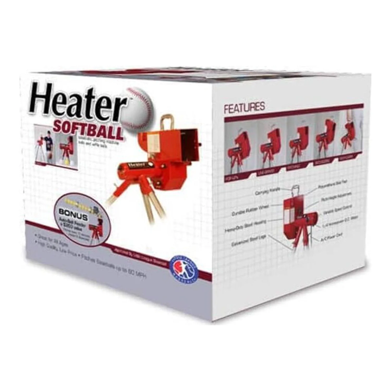 Heater Softball Pitching Machine with 9 Ball Automatic Feeder - Radiant Selections