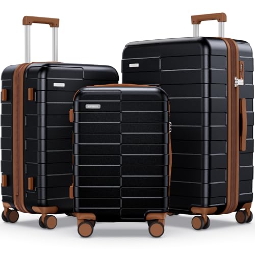 Luggage Sets 3 Piece (3-YEARS VIP SERVICE) Hardside Expandable Ultra Durable 100% PC Lightweight Carry On Travel Suitcase Set with TSA Lock Spinner