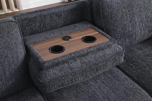 L-Shaped Pull Out Sleep Sofabed,Modern Reversible Sleeper Sectional Sofa Chenille Upholstered Button Tufted Decor with Storage Chaise