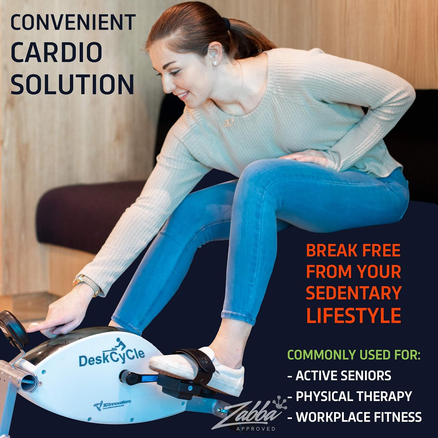 DeskCycle Under Desk Bike Pedal Exerciser - Portable Foot Exercise Cycle for Sitting with LCD Display - Mini Stationary Peddler for Adults & Seniors