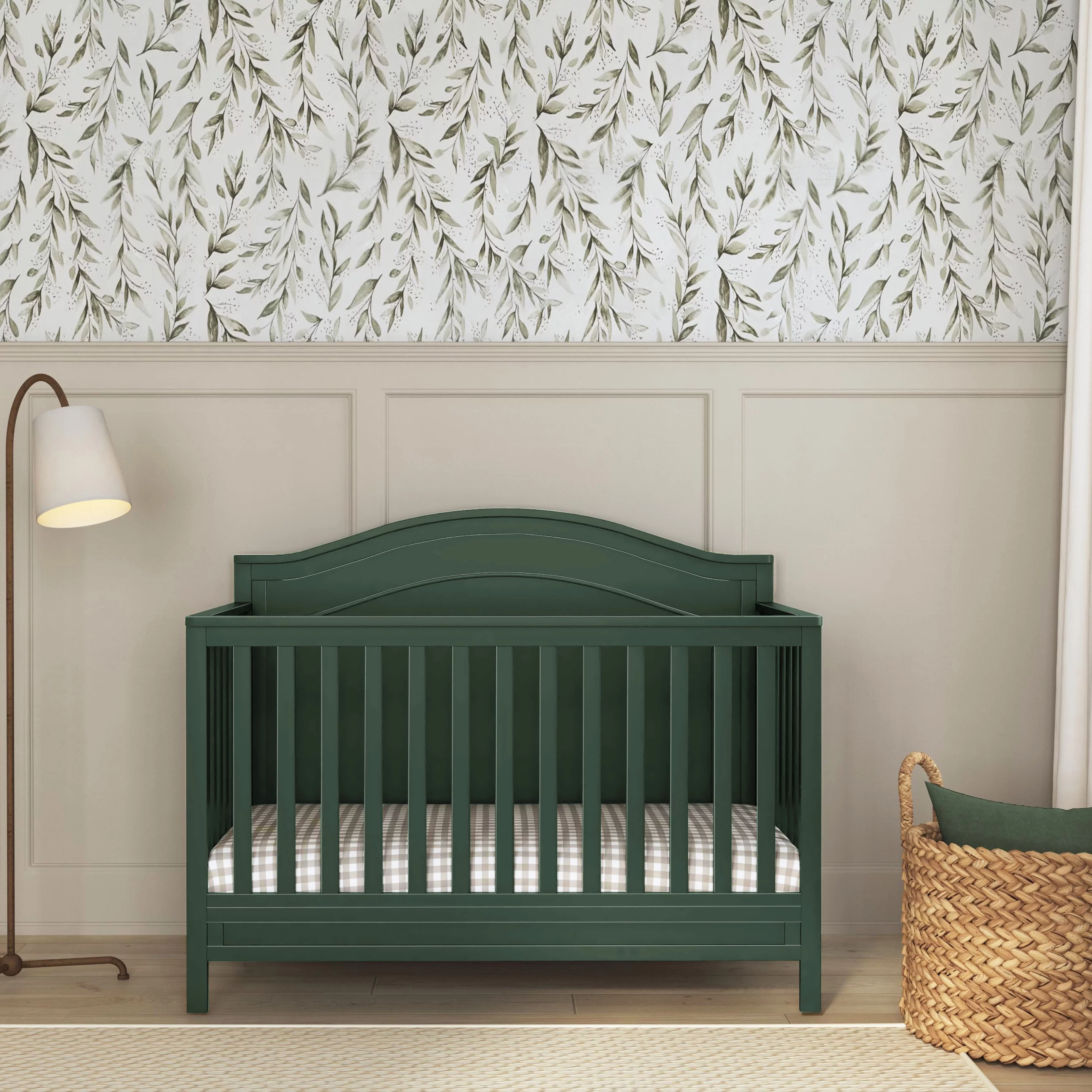 DaVinci Charlie 4-in-1 Convertible Crib, Greenguard Gold Certified, Forest Green