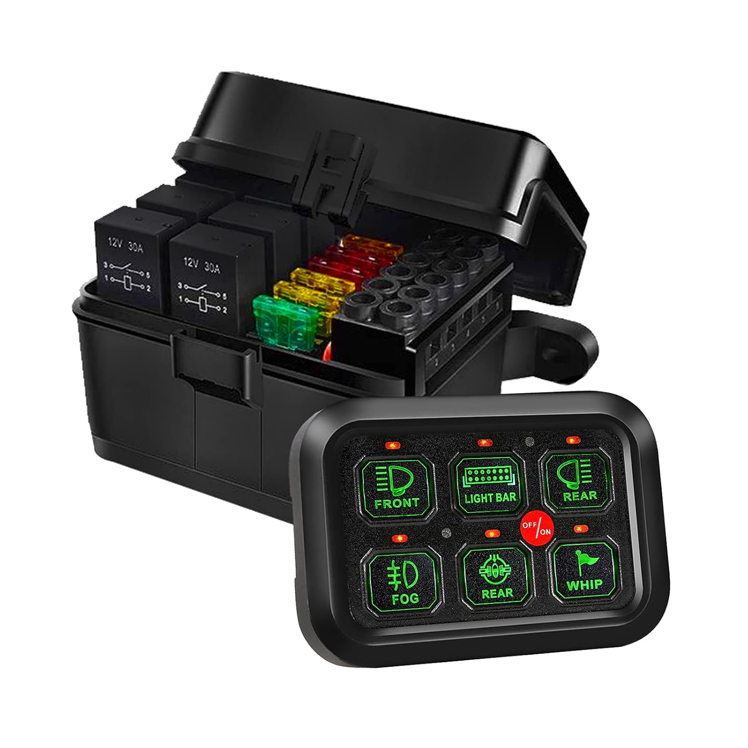 Auxpower 8 Gang Switch Panel Built-in Solid State Relay, Auxiliary Switch Panel for Jeep Truck Car Offroad SUV UTV Caravan, Automatic Dimmable