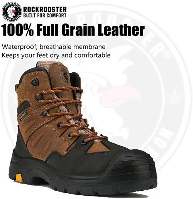 ROCKROOSTER Woodland - Men's Composite Toe Waterproof Work Boots for Construction, Landscaping, Maintenance, Transportation and Utilities AK669-10