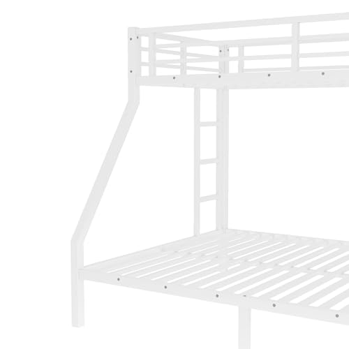 Heavy Duty Bunk Bed Frame with Ladder, Twin XL Over Twin XL Bunk Beds with Safety Guardrails, Adults Bunk Beds with Noise-Reducing Rubber Stoppers