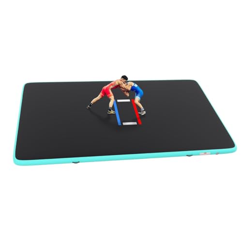 Wrestling Mat Inflatable 10ft, Foldable Thick Jiu Jitsu Mats for Home Outdoor Indoor, Waterproof PVC Mat for Gymnastics, Water Yoga, PE Training, BJJ