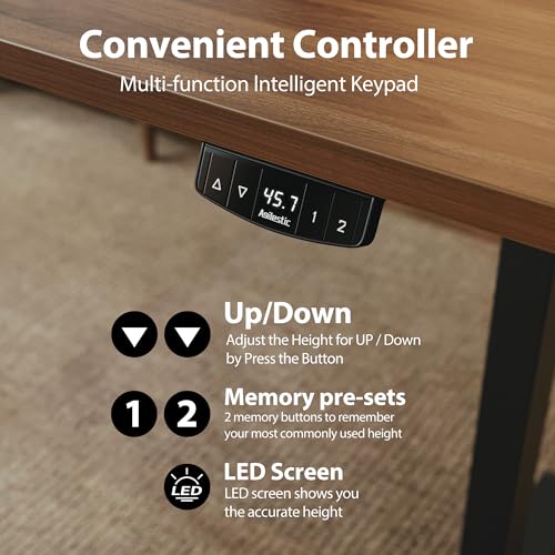 Agilestic L Shaped Electric Standing Desk with 2 Drawers, 63 Inch Ergonomic Adjustable Height Desk with Storage