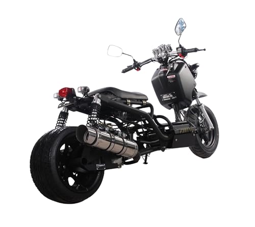 50cc Stretched Scooter Generation 1, Automatic Transmission, PMZ50-19, Wide 205/30-12 Rear Tire, Retro Speedometer, Gas Gauge