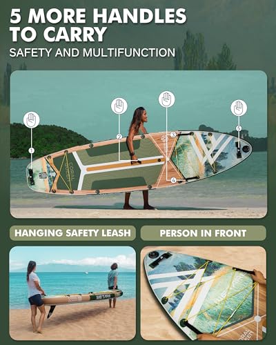11'6"x35" Inflatable Paddle Board, 450lbs Extra Wide Stand Up Sup Board for Adults