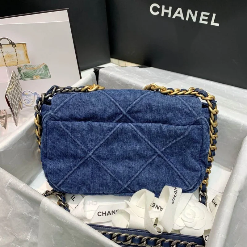 Chanel 19 Small Flap Bag As1160 Denim