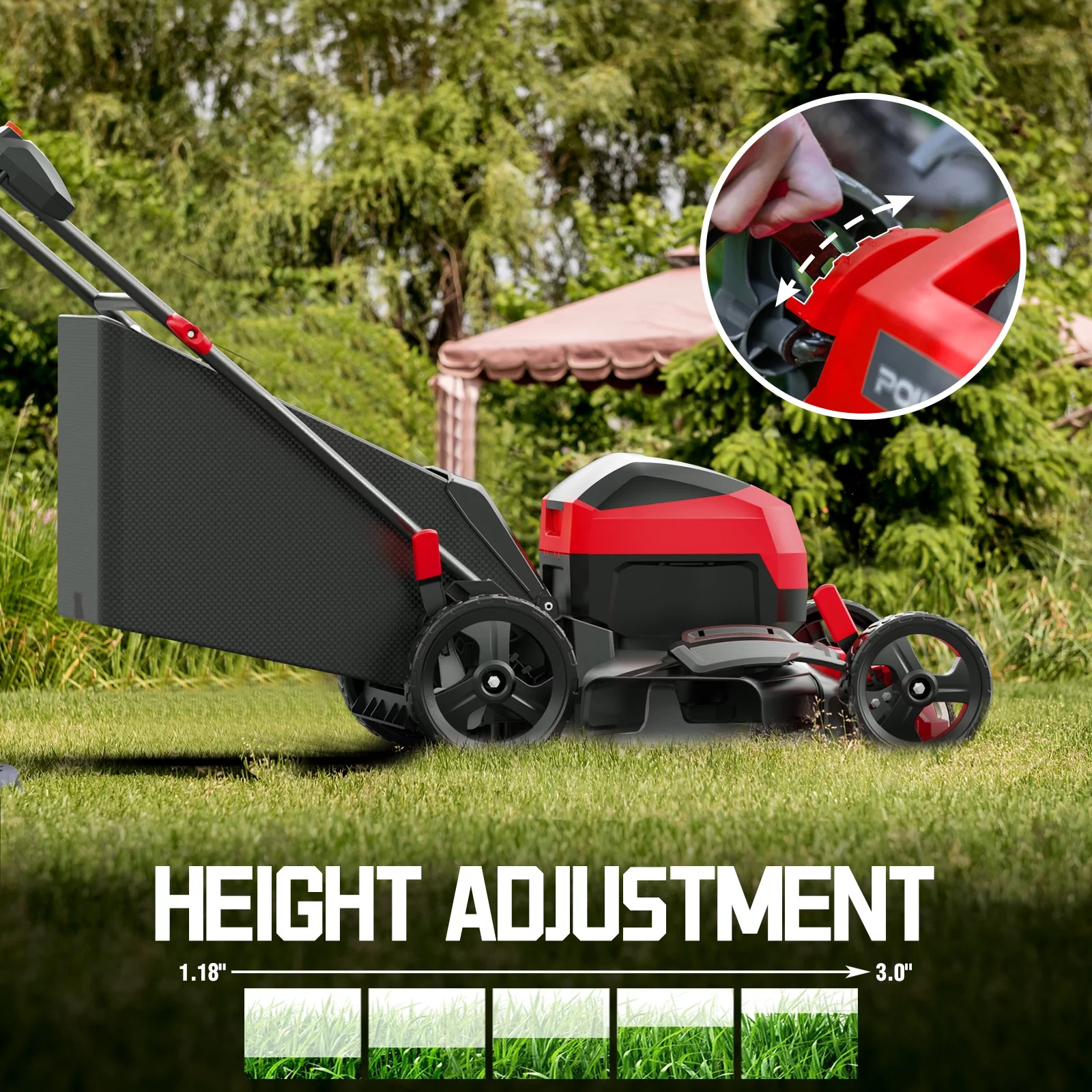 PowerSmart 40V 17-inch Cordless Brushless Electric Push Lawn Mower W/4.0Ah Battery and Charger - Radiant Selections
