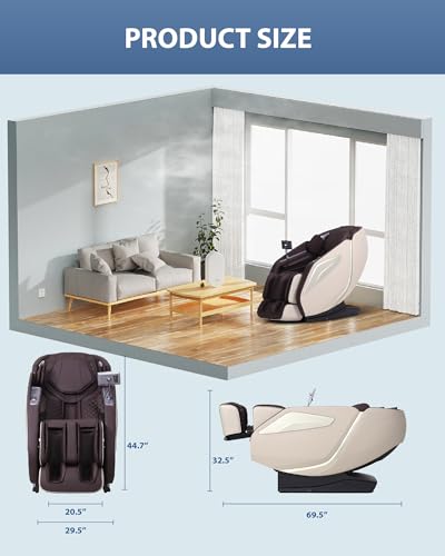 4D Massage Chair: Full Body Zero Gravity Massage Chair Full Body SL Track Chair Massage Black