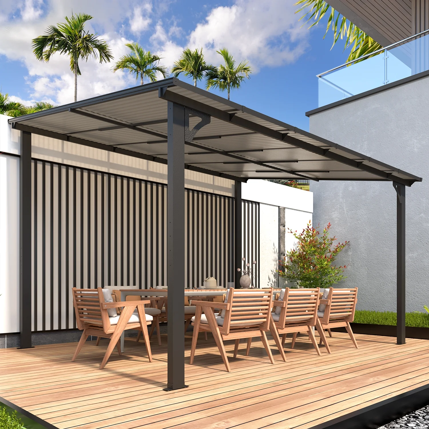 AECOJOY 10' x 12' Hardtop Gazebo Outdoor Aluminum Pergola ​for Garden, Patio, Backyard-​Gray