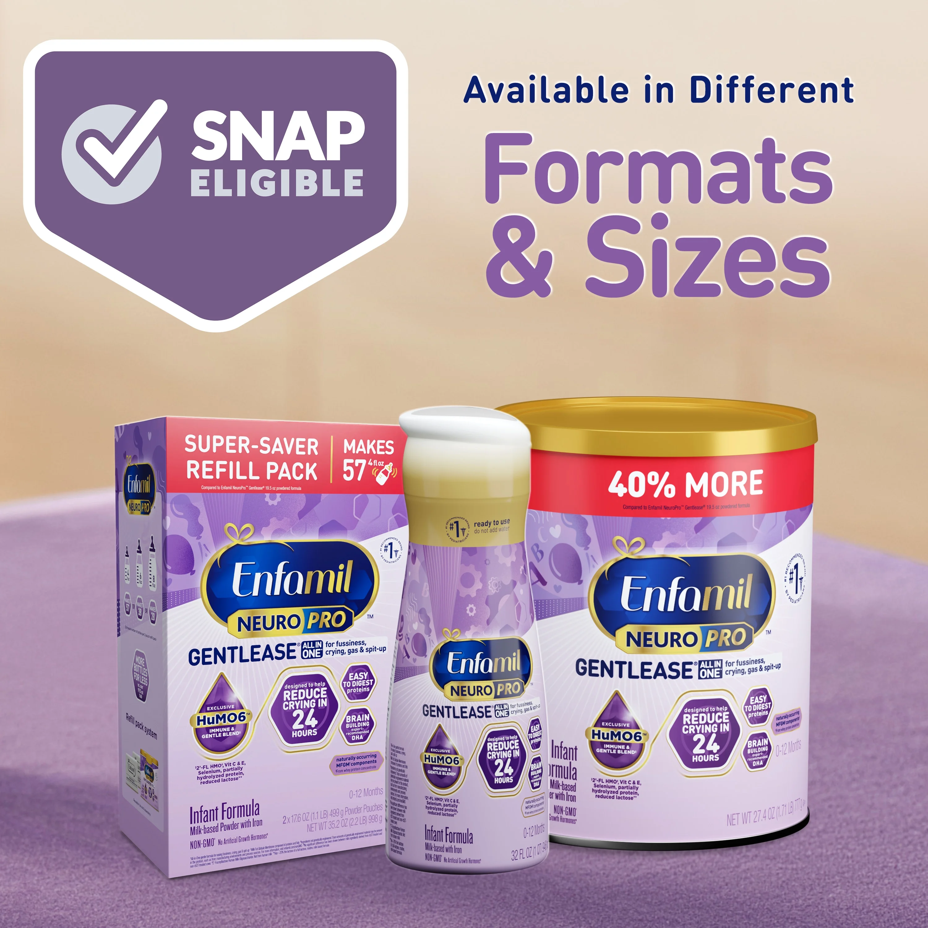Enfamil NeuroPro Gentlease Baby Formula, Infant Formula Nutrition, Brain Support that has DHA, HuMO6 Immune Blend, Designed to Reduce Fussiness
