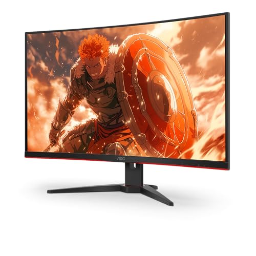 AOC C27G2Z 27" Curved Frameless Ultra-Fast Gaming Monitor, FHD 1080p, 0.5ms 240Hz, FreeSync, 2x HDMI 2.0, 1x Display Port, Height Adjustable