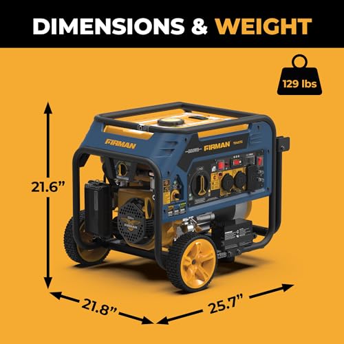 FIRMAN T04073 Tri Fuel Portable Generator, 4000W Electric Start, 120/240V, CO Alert, Quiet 67dB, 223cc Engine, 5-Gallon Tank, 14 Hrs Runtime