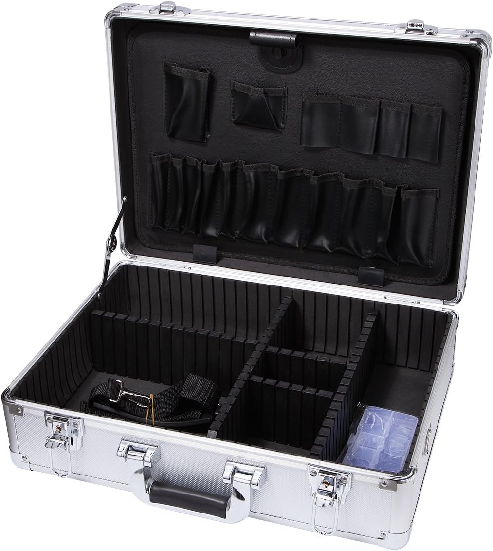 Small Aluminum Hard Case Briefcase Silver Carrying Case Flight Cases Portable Equiment Tool Case Box008A-S