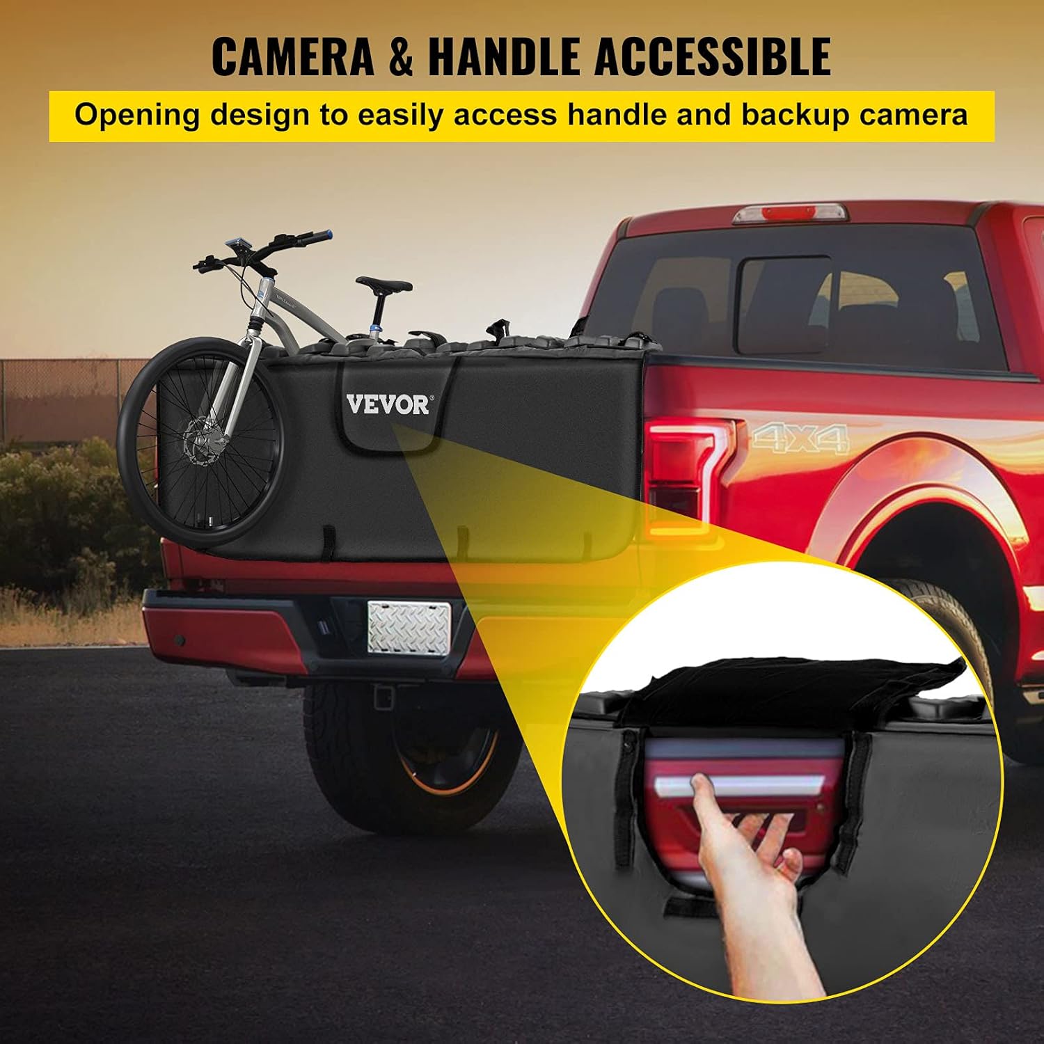 VEVOR Tailgate Pad for Bikes, Tailgate Protection Cover Carries UP to 6 Mountain Bikes, 63 Bike Pickup Pad for Pickup Truck, Upgraded