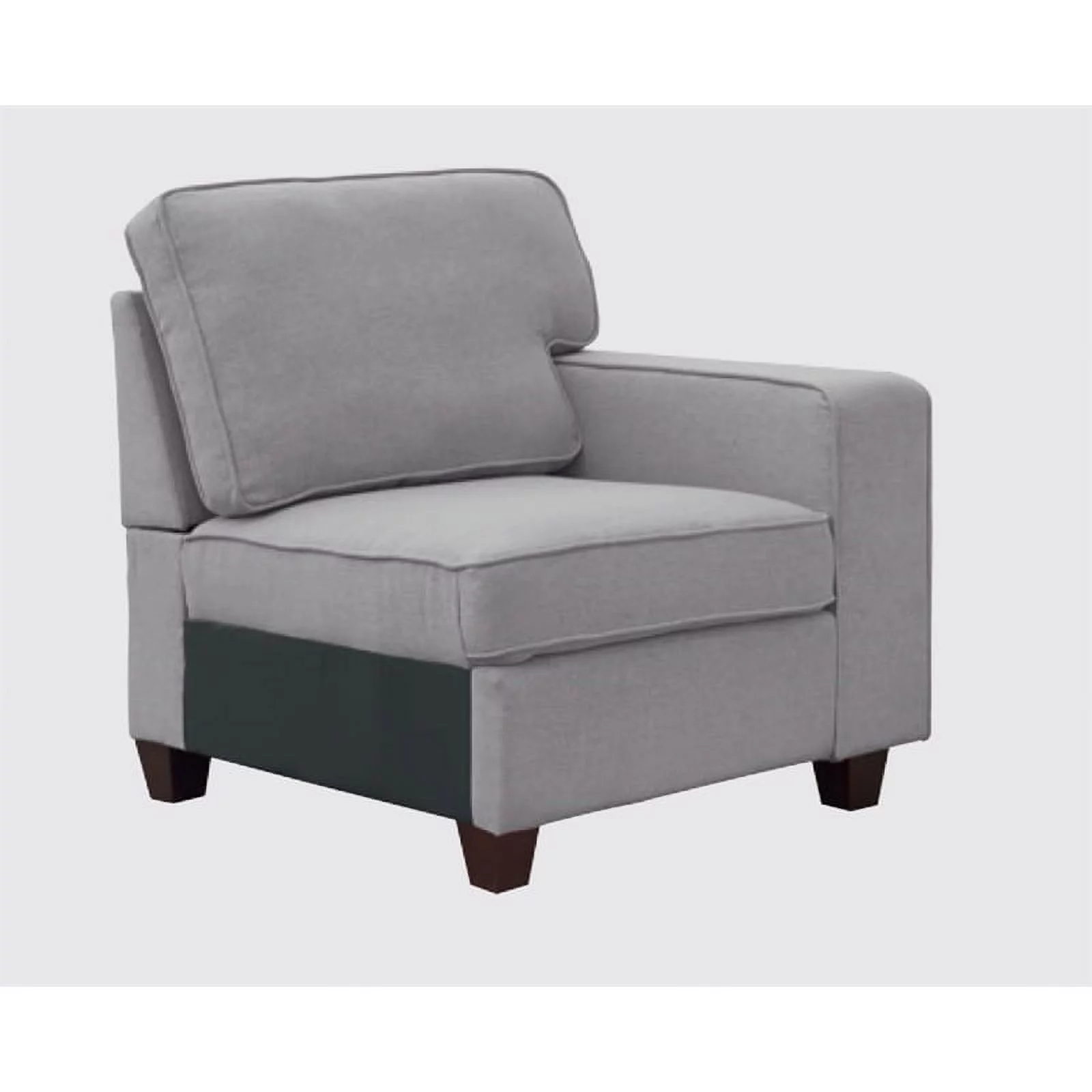 Bowery Hill Modern 6-PC Fabric Modular Sectional Sofa with Ottoman in Light Gray