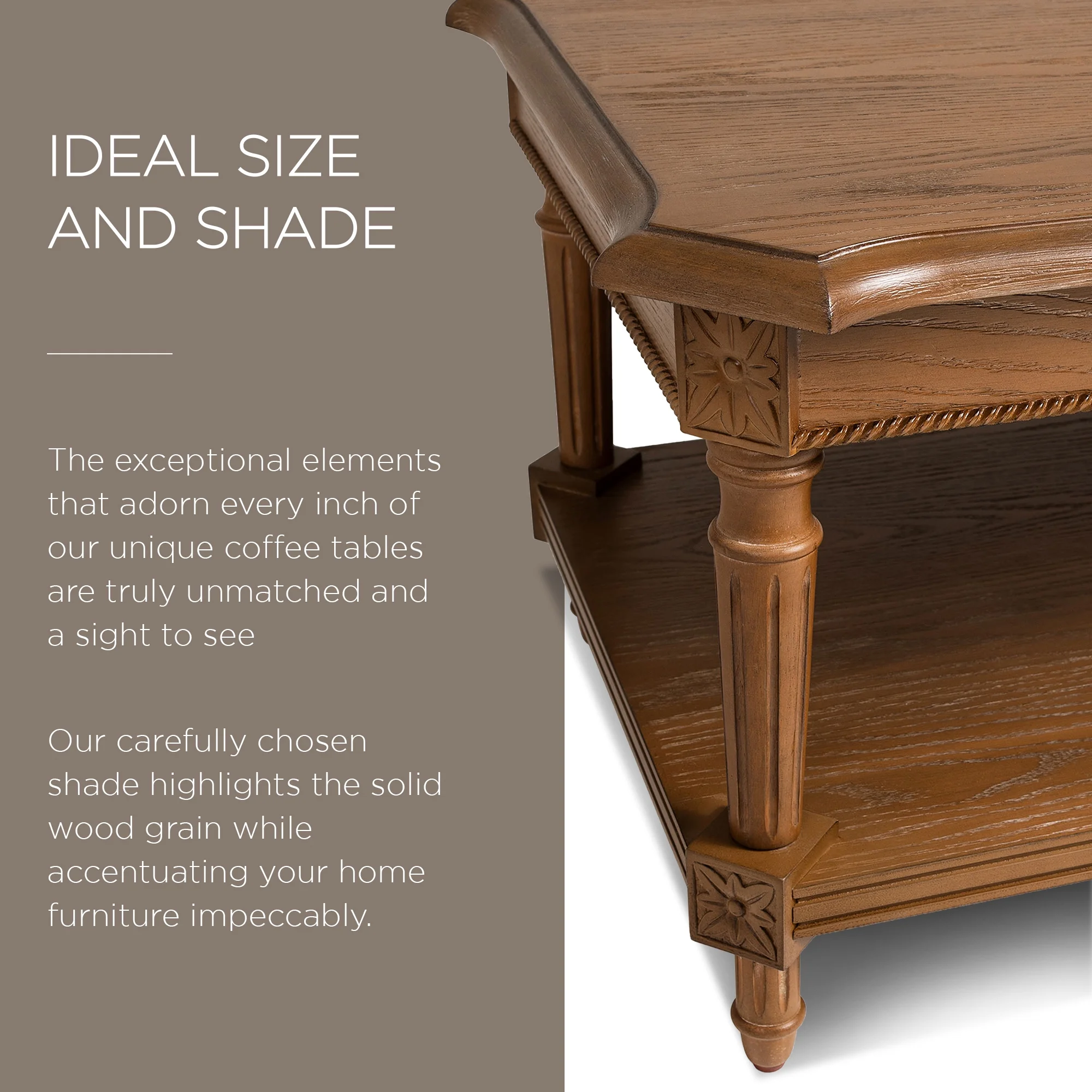 Maven Lane Pullman Traditional Rectangular Wood Coffee Table, Antiqued Natural Finish