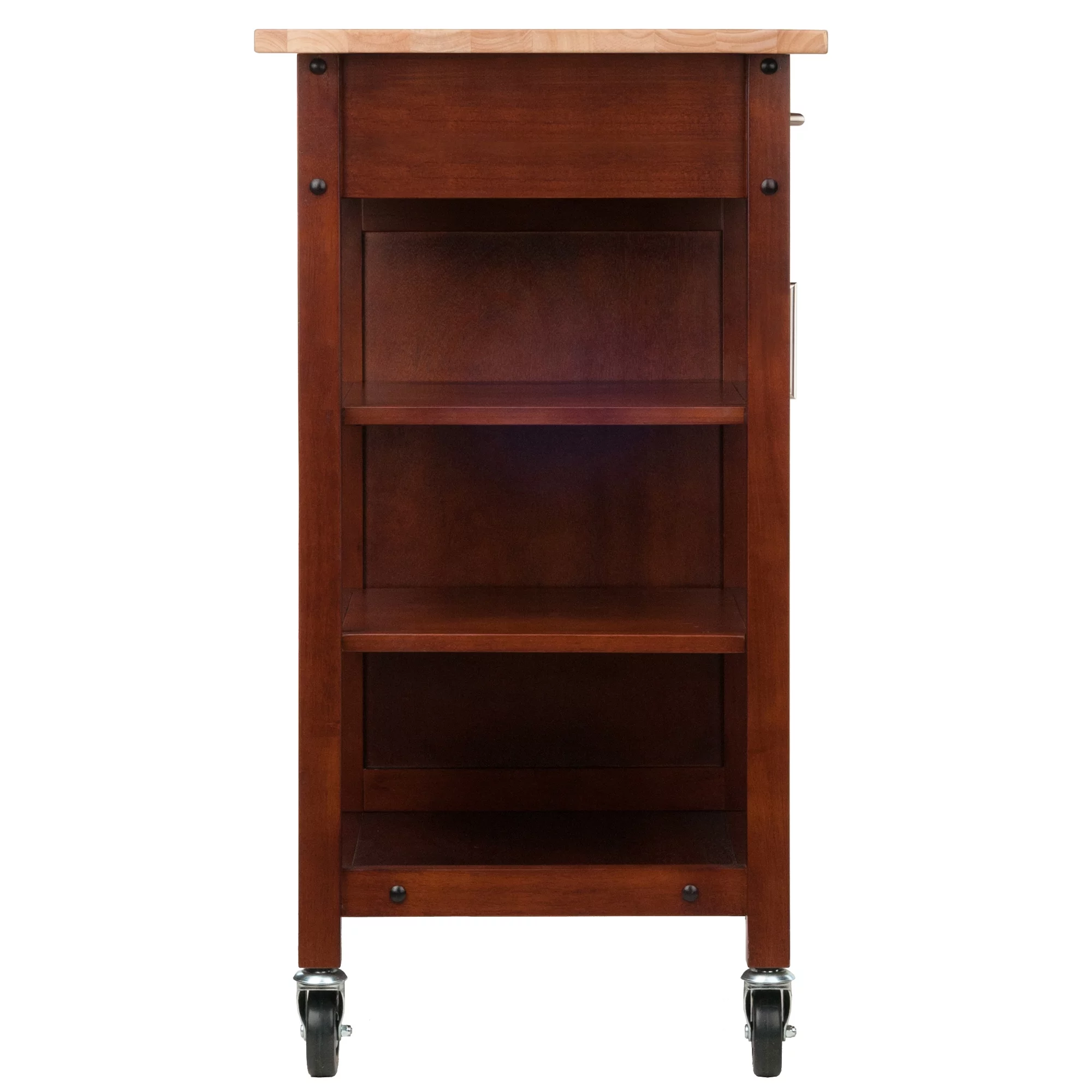 Winsome Wood Marissa Kitchen Utility Cart, Two-Tone, Natural & Walnut Finish