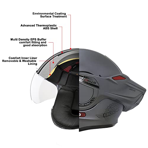 BEON Full Face Motorcycle Helmet DOT Approved, 180° Reversible Chin Guard Modular Pilot Helmet with Anti-Fog Dual Visors for Adult Men Women (S-XXL)