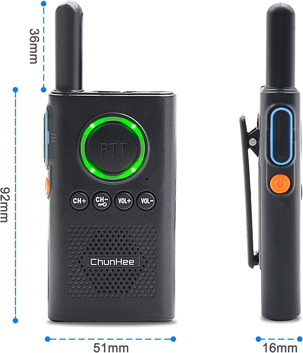 ChunHee Intercoms Wireless for Home-Home Intercom for Elderly-Business Intercom System Room to Room Communication 1.5 Miles Long Range 16 Channel