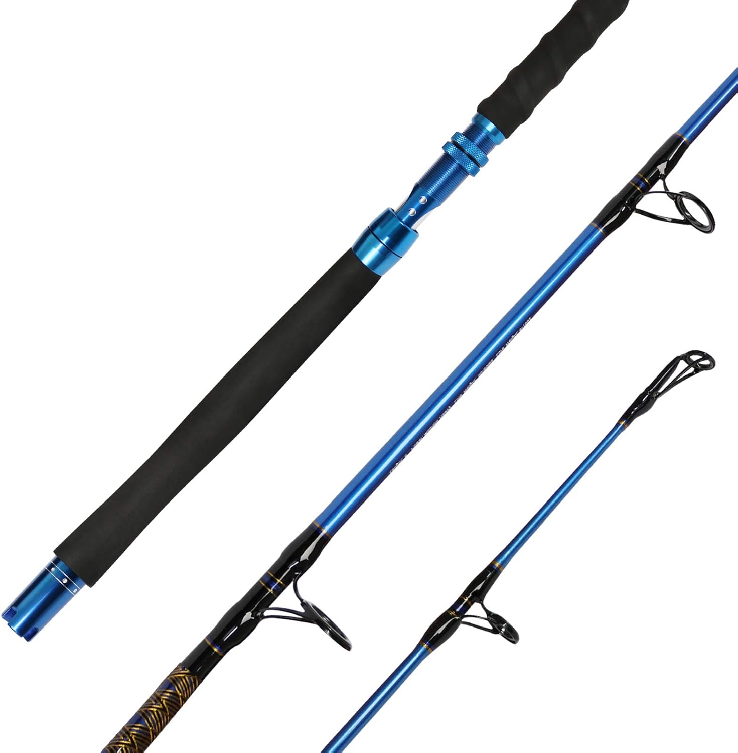 Fiblink Saltwater Graphite Jig Jigging Spinning Fishing Rod Deep Sea Jig Pole Pack of 2