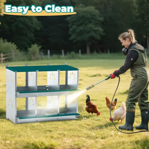Chicken Coop Nesting Boxes, Wall Mountable Metal Chicken Nesting Box, Easy Egg Collection Roll Away Nesting Boxes Chicken