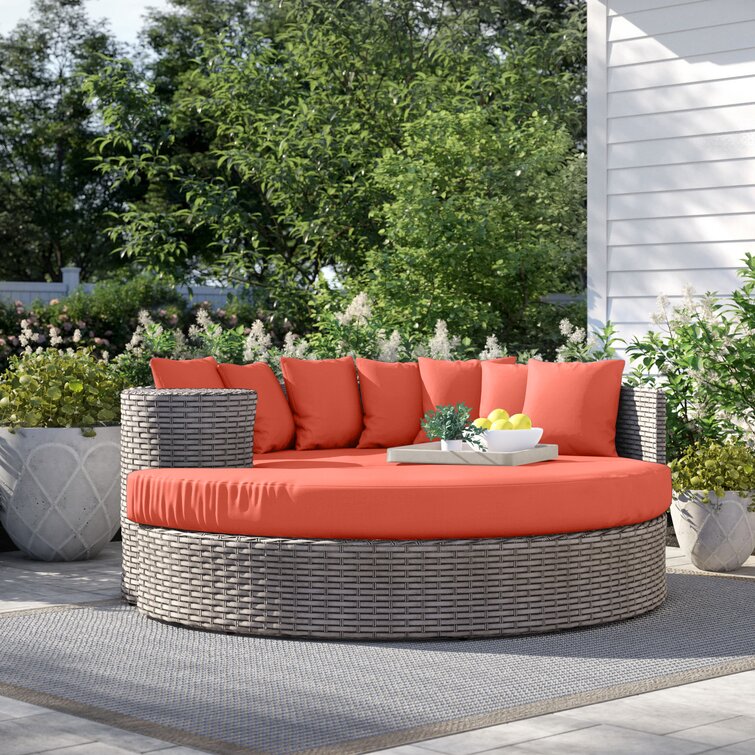 Theodora 70'' Wide Outdoor Patio Daybed with Cushions