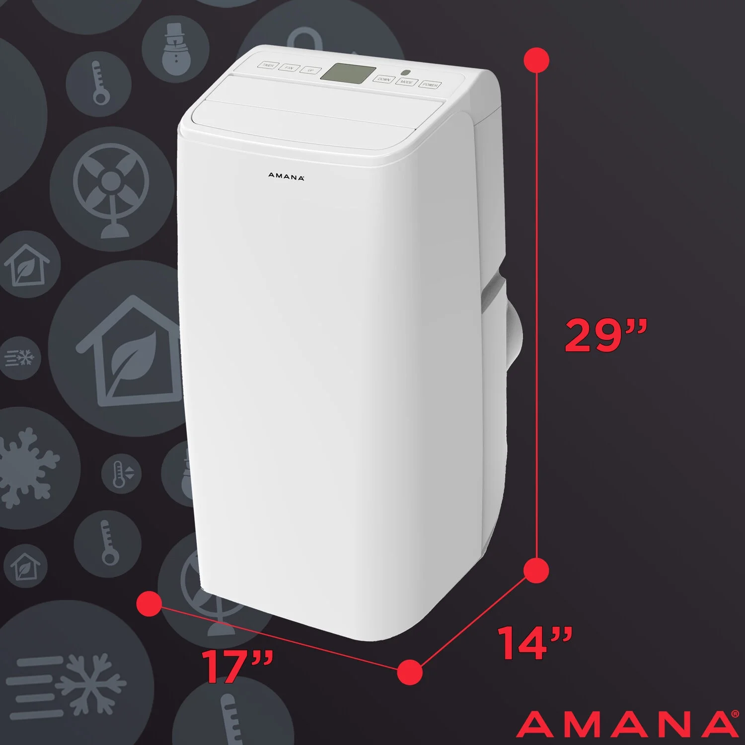 Amana 13000 BTU 120-Volt Portable Air Conditioner with Heat for Rooms up to 450 Sqft White AMAP14HAW