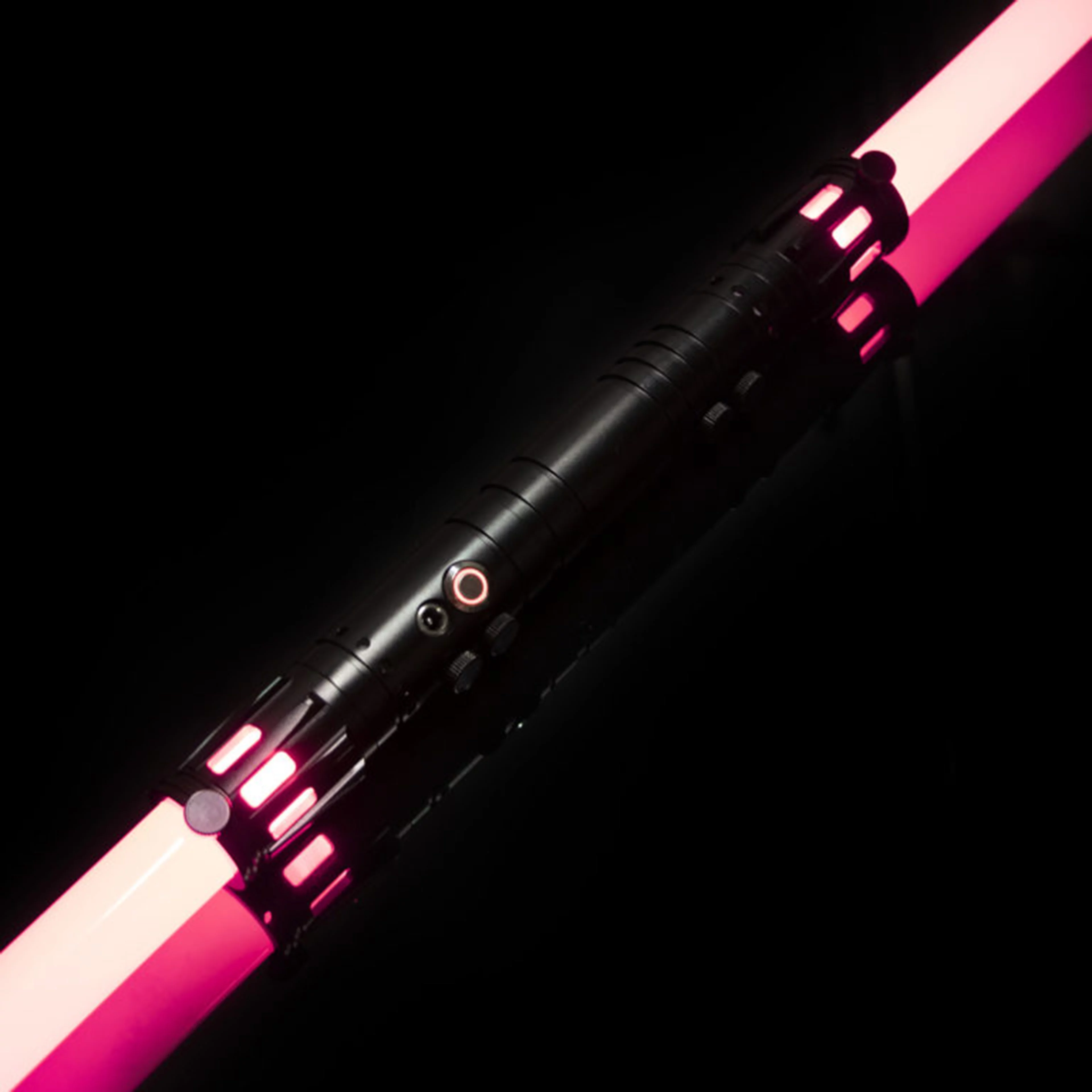 ZiaSabers DM Mini Neopixel Lightsaber with Xenopixel 2.0 Soundboard - Realistic Metal Black Hilt Star Wars Lightsaber