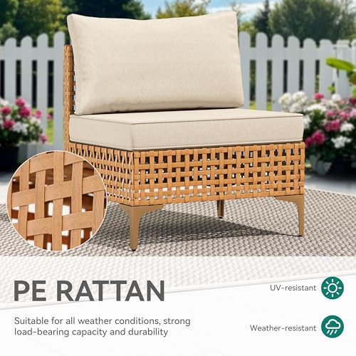 YITAHOME 5 Pieces Outdoor Patio Dining Table Chair Set,Wicker Patio Dining Set,Outdoor Rattan Dining Table Set for Patio, Backyard, Balcony