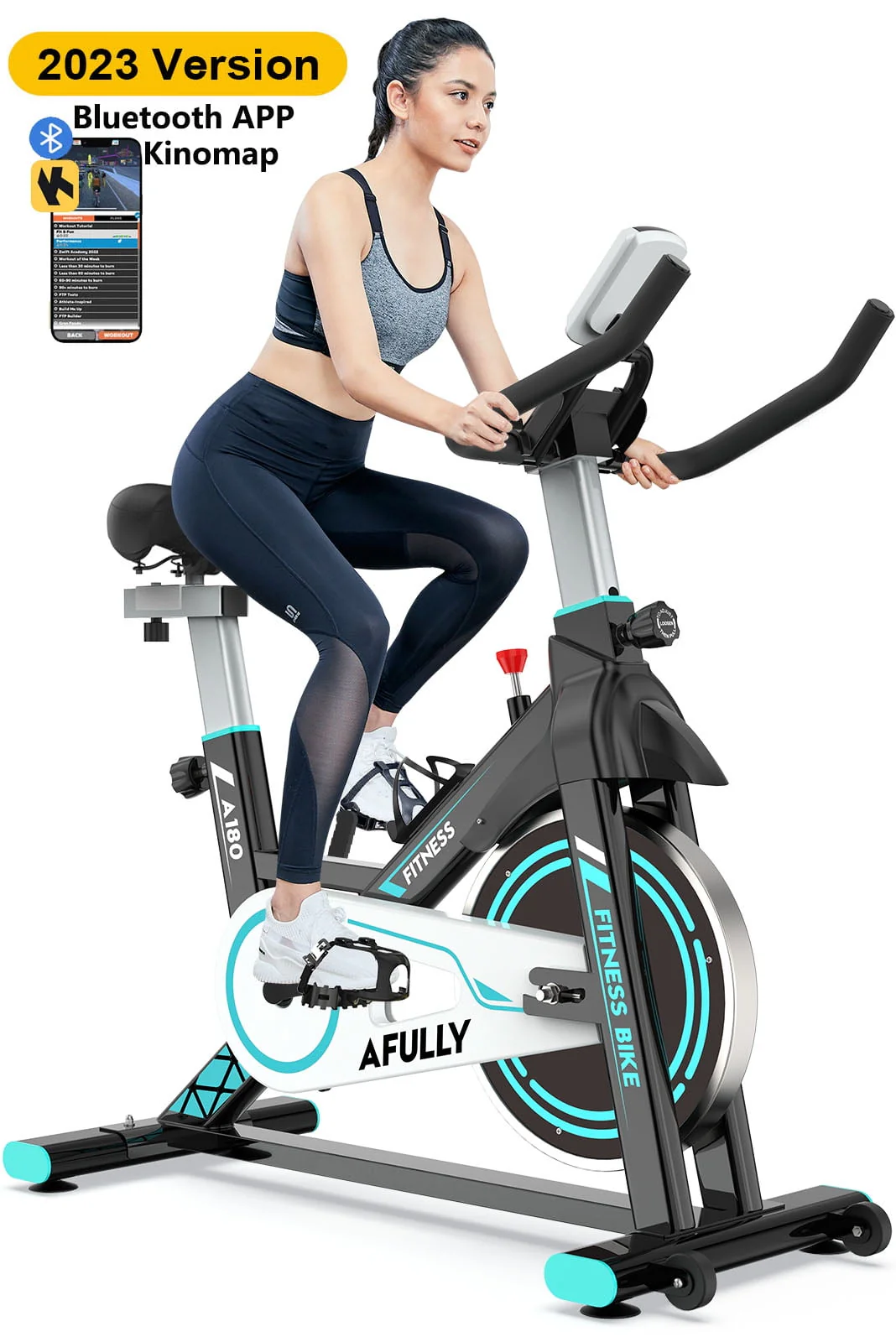 Pooboo Indoor Cycling Exercise Bikes Stationary Fitness Cycle Upright Cycling Belt Drive for Home Cardio Workout 35 Lbs Flywheel 350lb