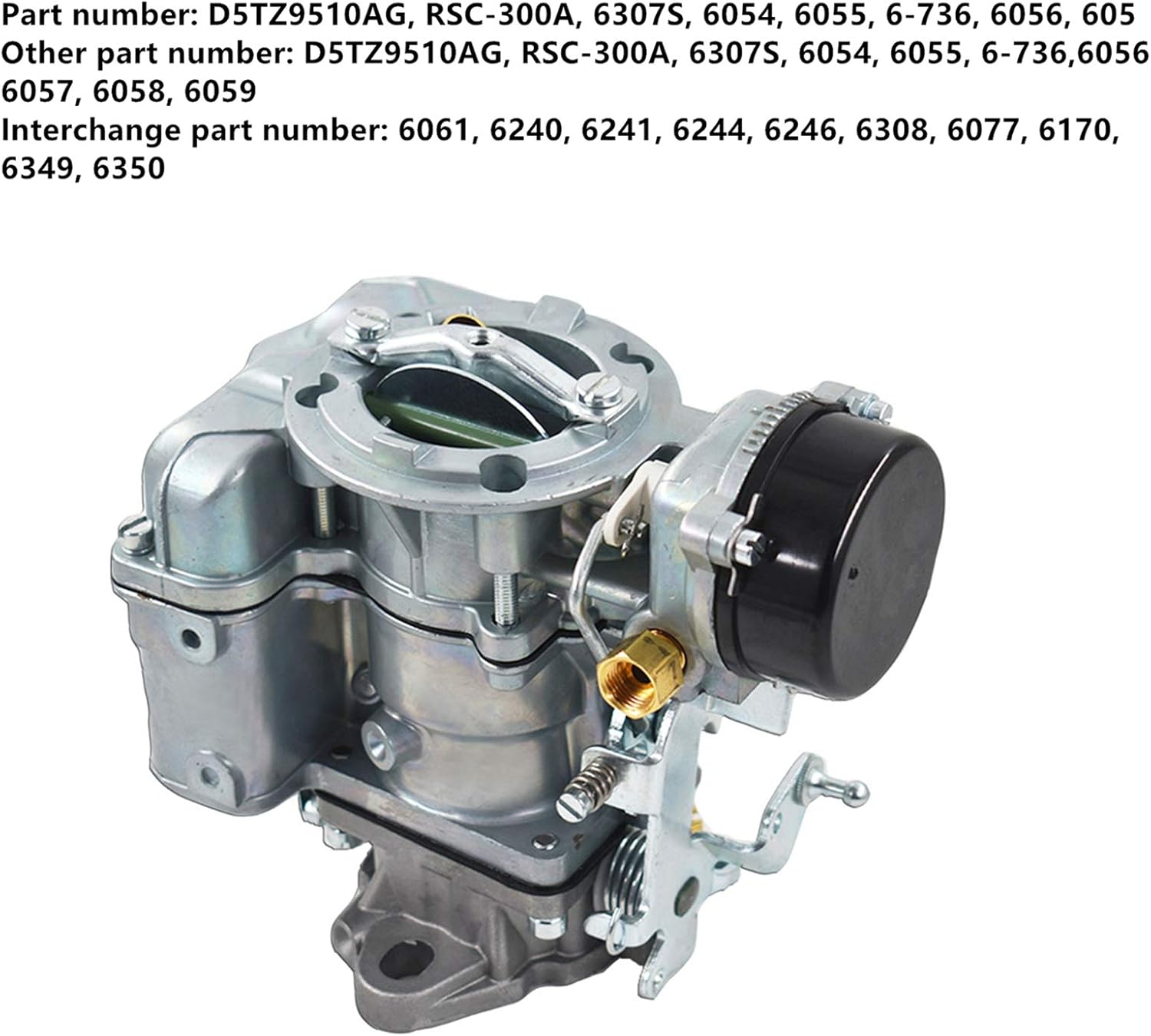 waltyotur Carburetor D5TZ9510AG Replacement for Ford YF Carter 240 250 300 & 6 Cylinder CIL 1975-1982 Pack of 2