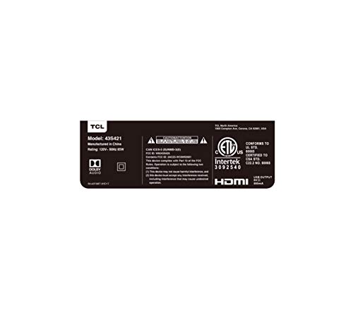 TCL 43S425 43 Inch 4K Ultra HD Smart ROKU LED TV (2018)