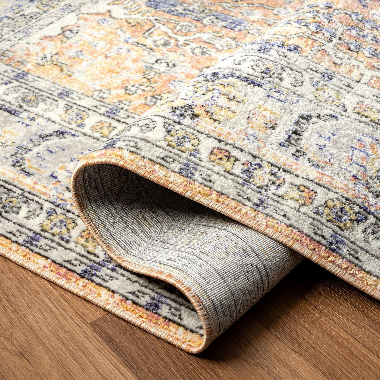 Luxe Weavers Bohemian Non-Shedding Floral Oriental Area Rug 8x10 Orange