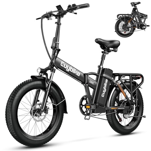 1000W Folding Electric Bike, 48V 20AH Large Removable Battery E Bike, 30+MPH, 80 Miles Max Range, 20" Fat Tire Electric Bike for Adults