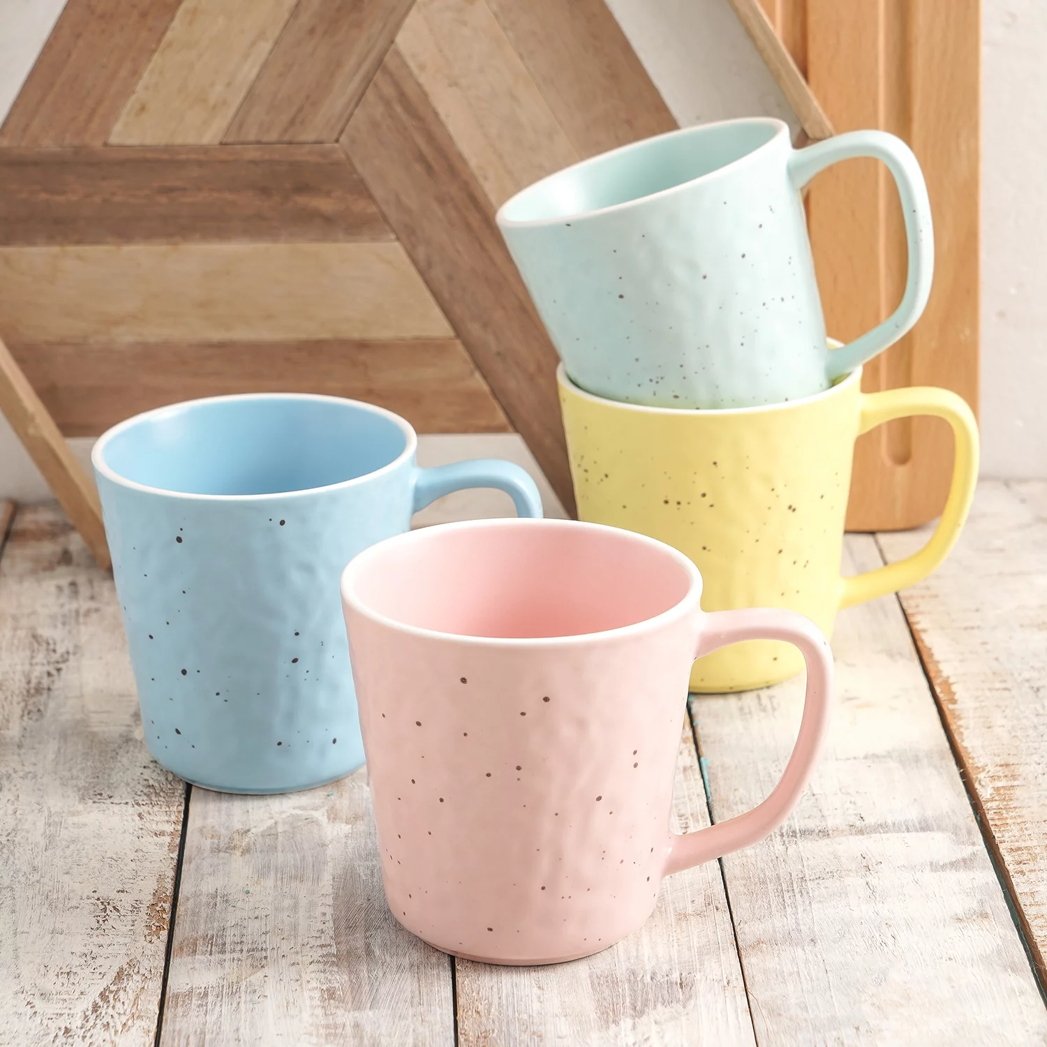 Stone Lain Elena Stoneware Dinnerware, 16-Piece Mix and Match Multicolor Set for 4