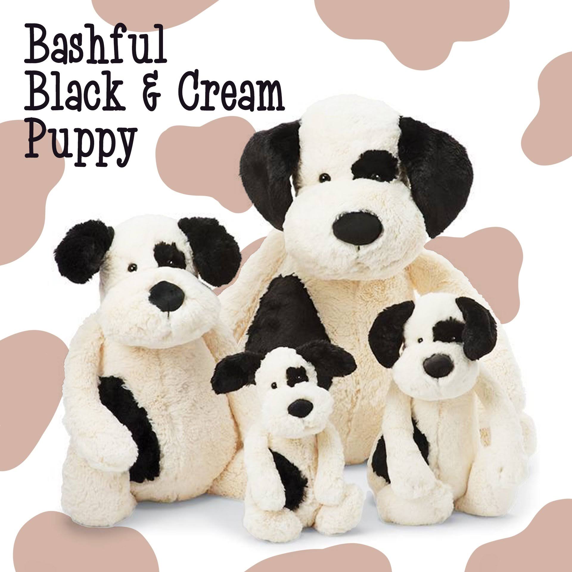 Jellycat Infant Bashful Huge Puppy Plush, Black/Cream