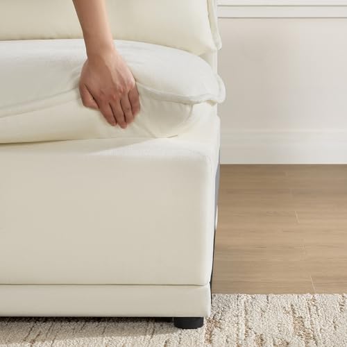 CHITA 113" Oversized Cloud Sectional Couch, Modern Modular Sectional Sofa Set for Living Room, 4 Seater L Shaped Couch, Cream
