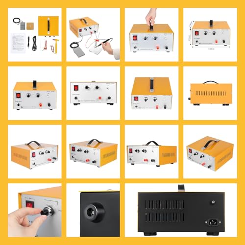 Jewelry Spot Welder, DC 50A 500W Adjustable Jewelry Welder w/ Foot Pedal, 0.02-0.05in Welding Dia. Soldering Machine